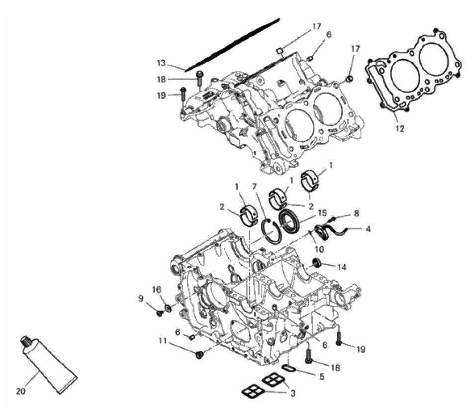 HALF-CRANKCASES PAIR 