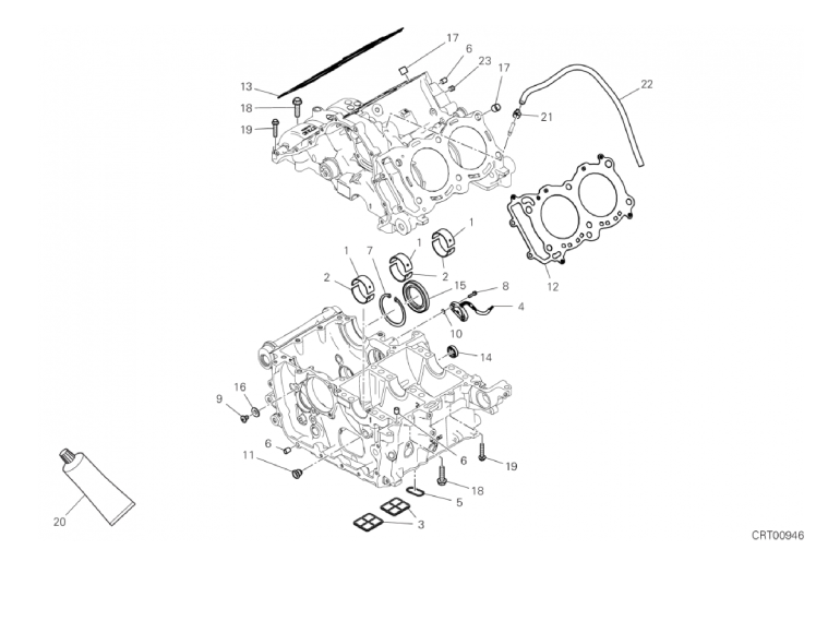 09B HALF-CRANKCASES PAIR (13/19)