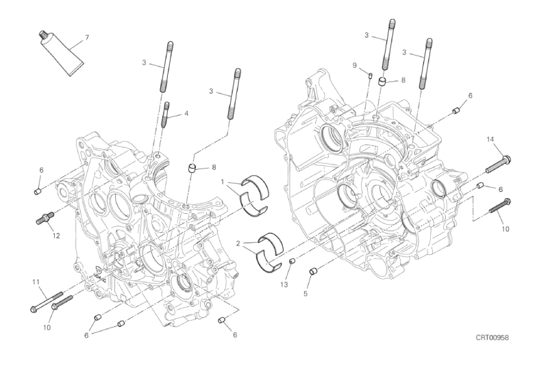 09B HALF-CRANKCASES PAIR (12/15)