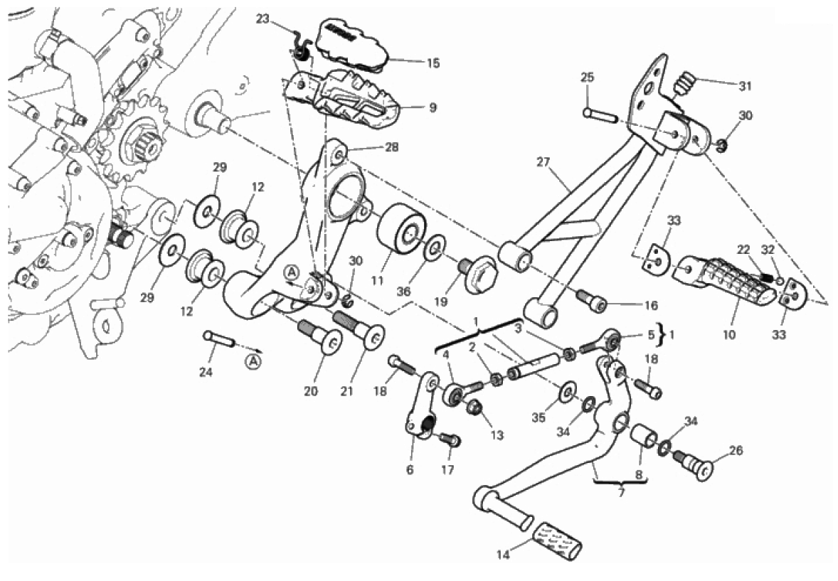 FOOTRESTS, LEFT 