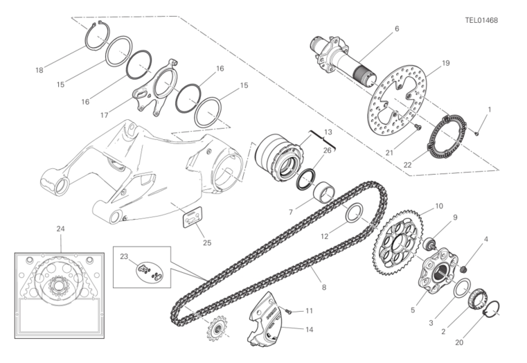 26A REAR WHEEL SPINDLE (23/30)