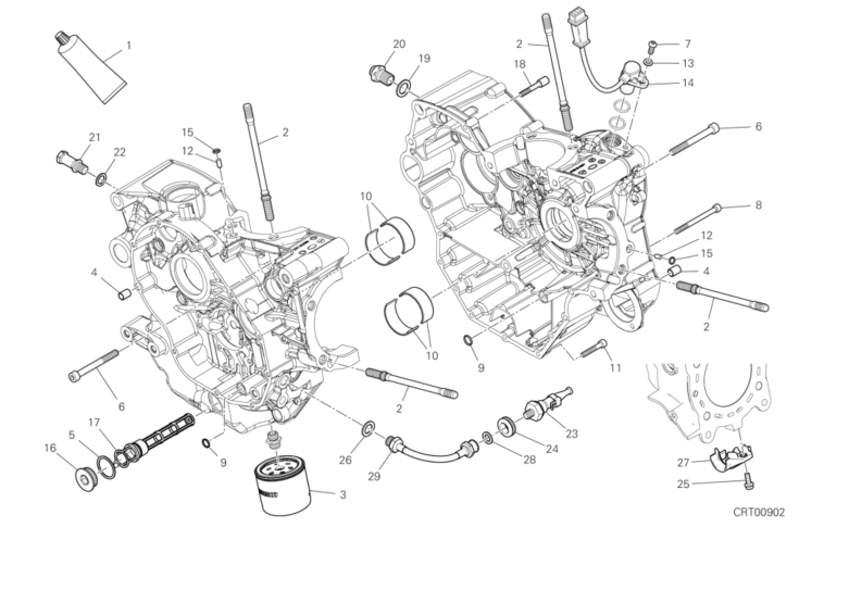 09B HALF-CRANKCASES PAIR (12/17)