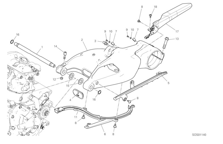 18A REAR SWINGING ARM (5/43)
