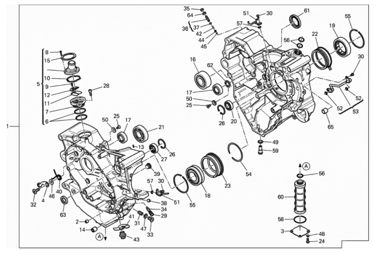 HALF-CRANKCASES PAIR