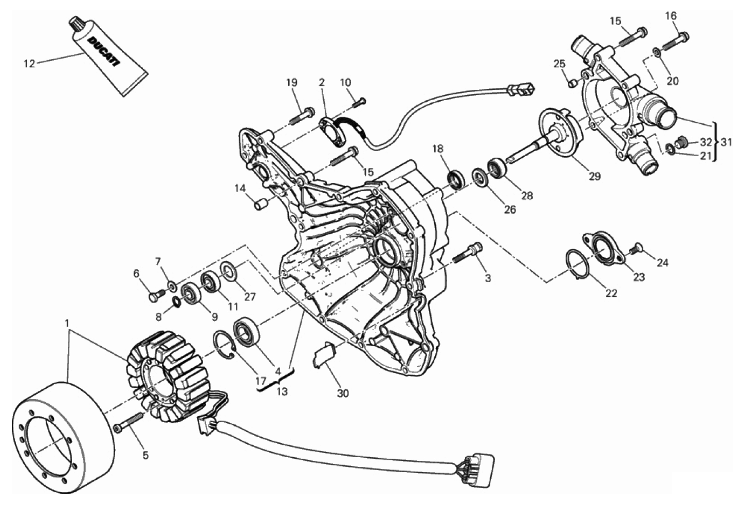 WATER PUMP-ALTR- SIDE CRNKCSE COVER 