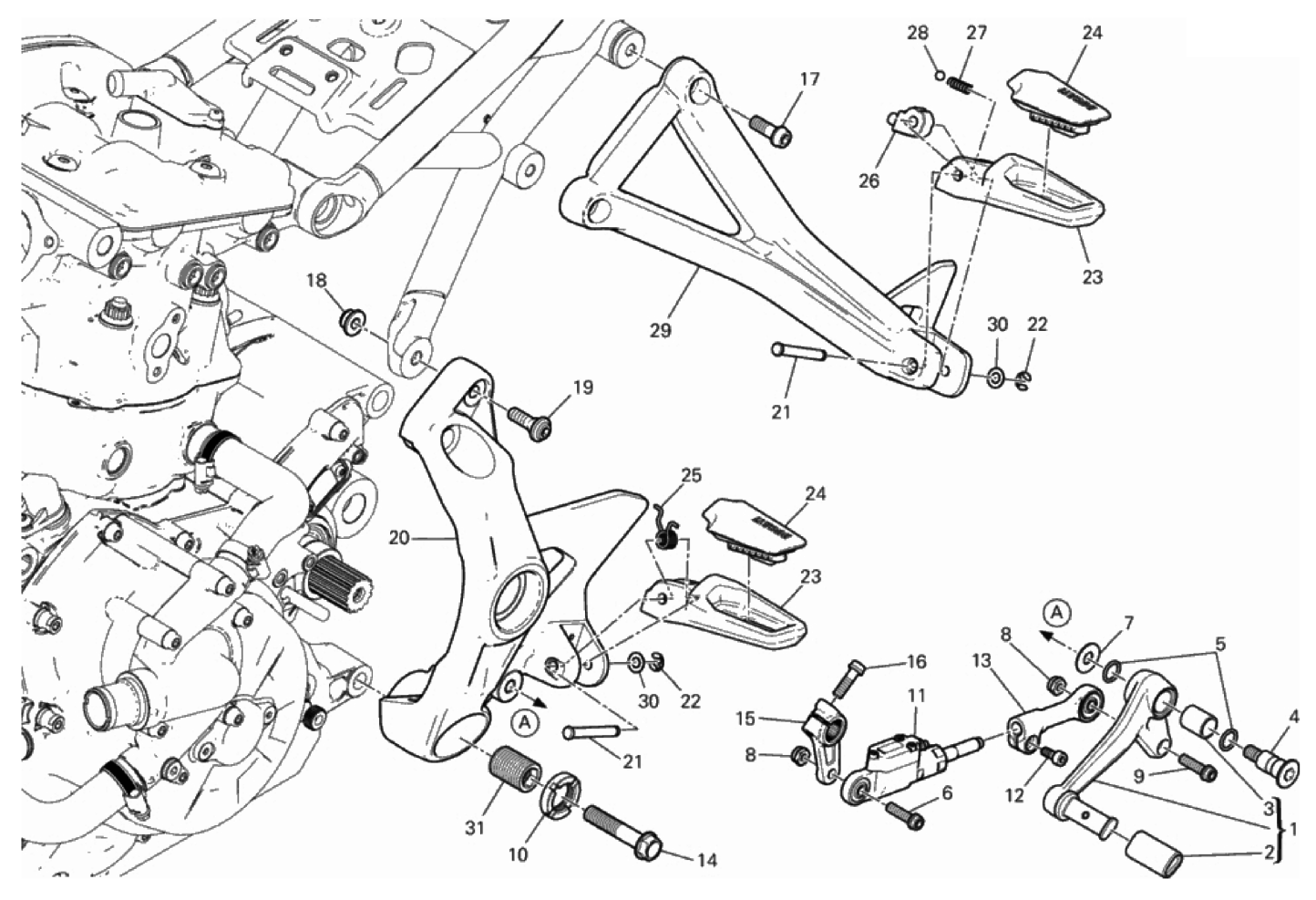 FOOTRESTS, LEFT