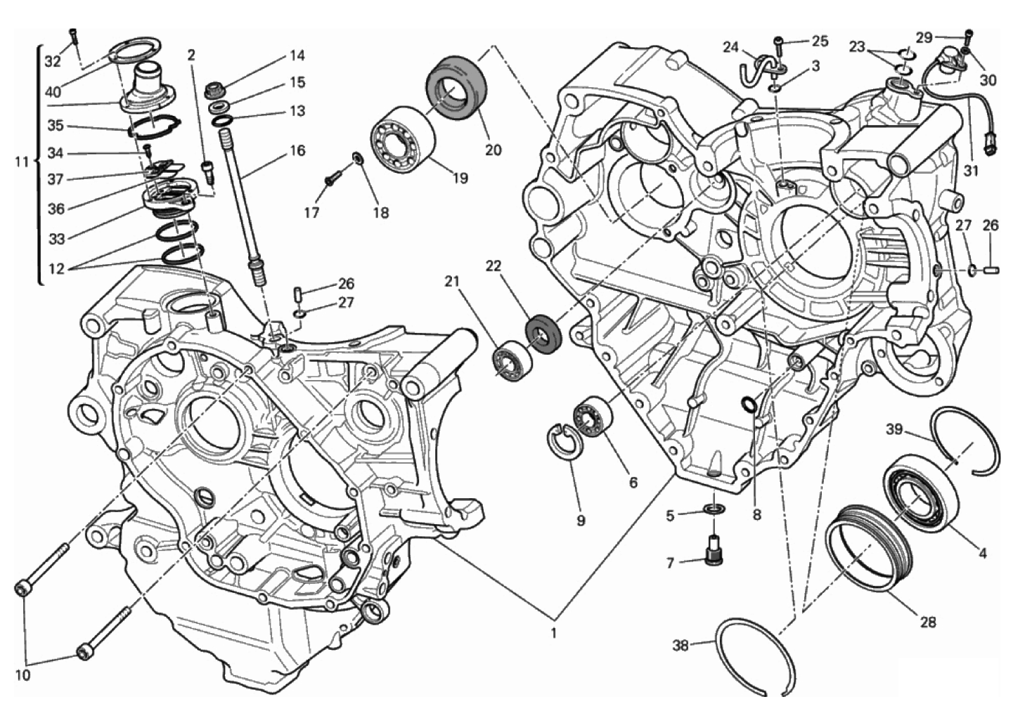 HALF-CRANKCASES PAIR 