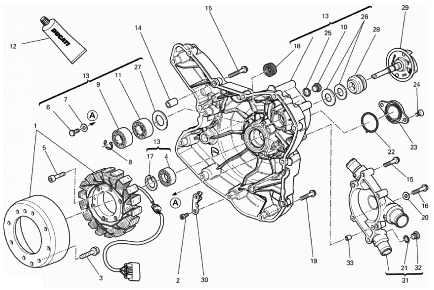 WATER PUMP-ALTR- SIDE CRNKCSE COVER