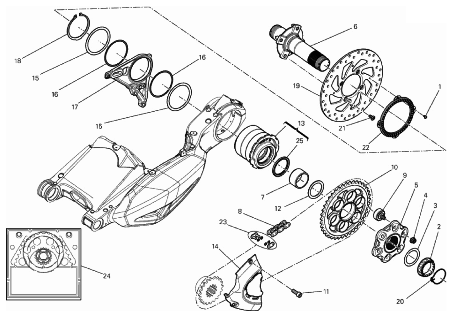 HUB, REAR WHEEL