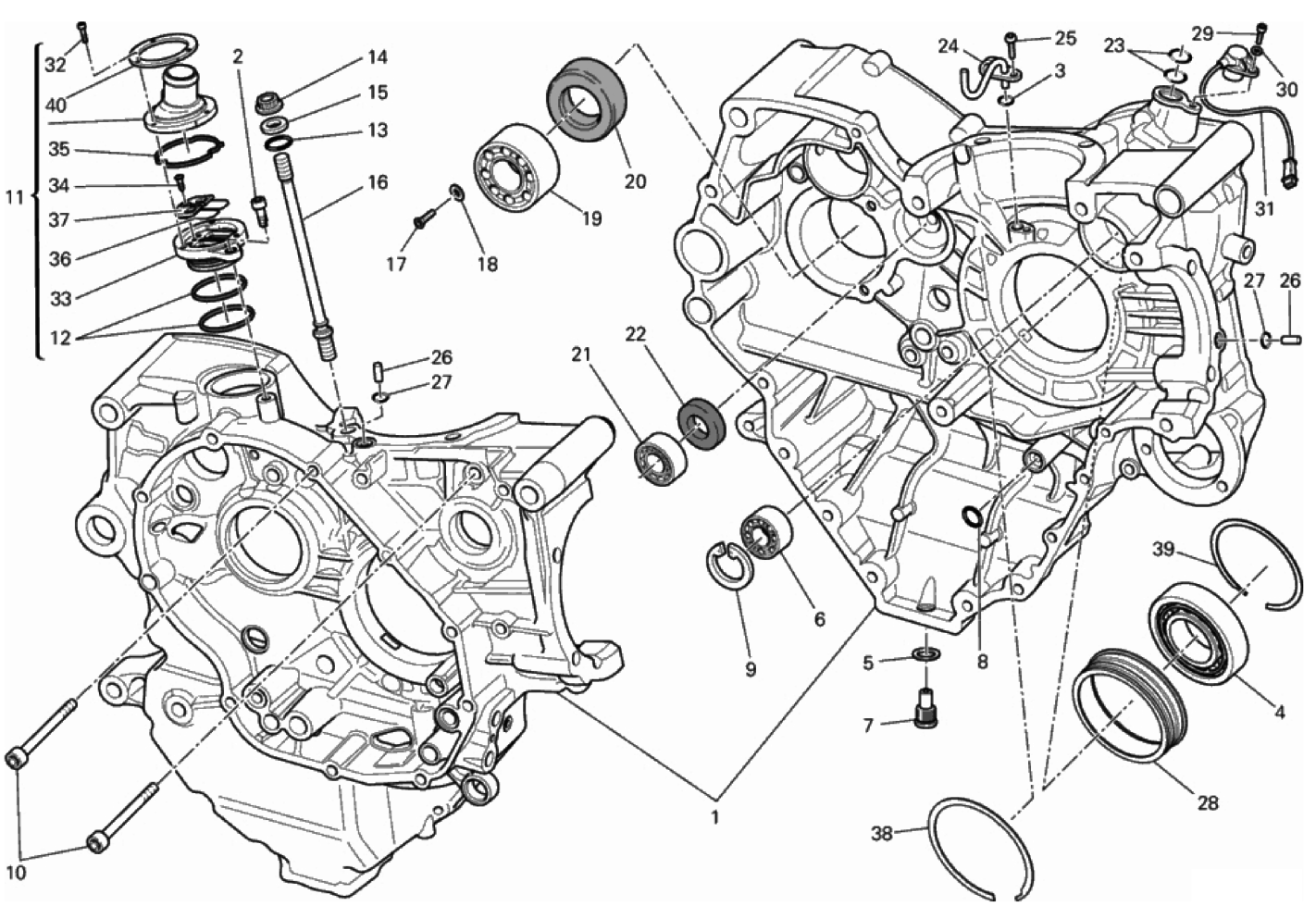 HALF-CRANKCASES PAIR 