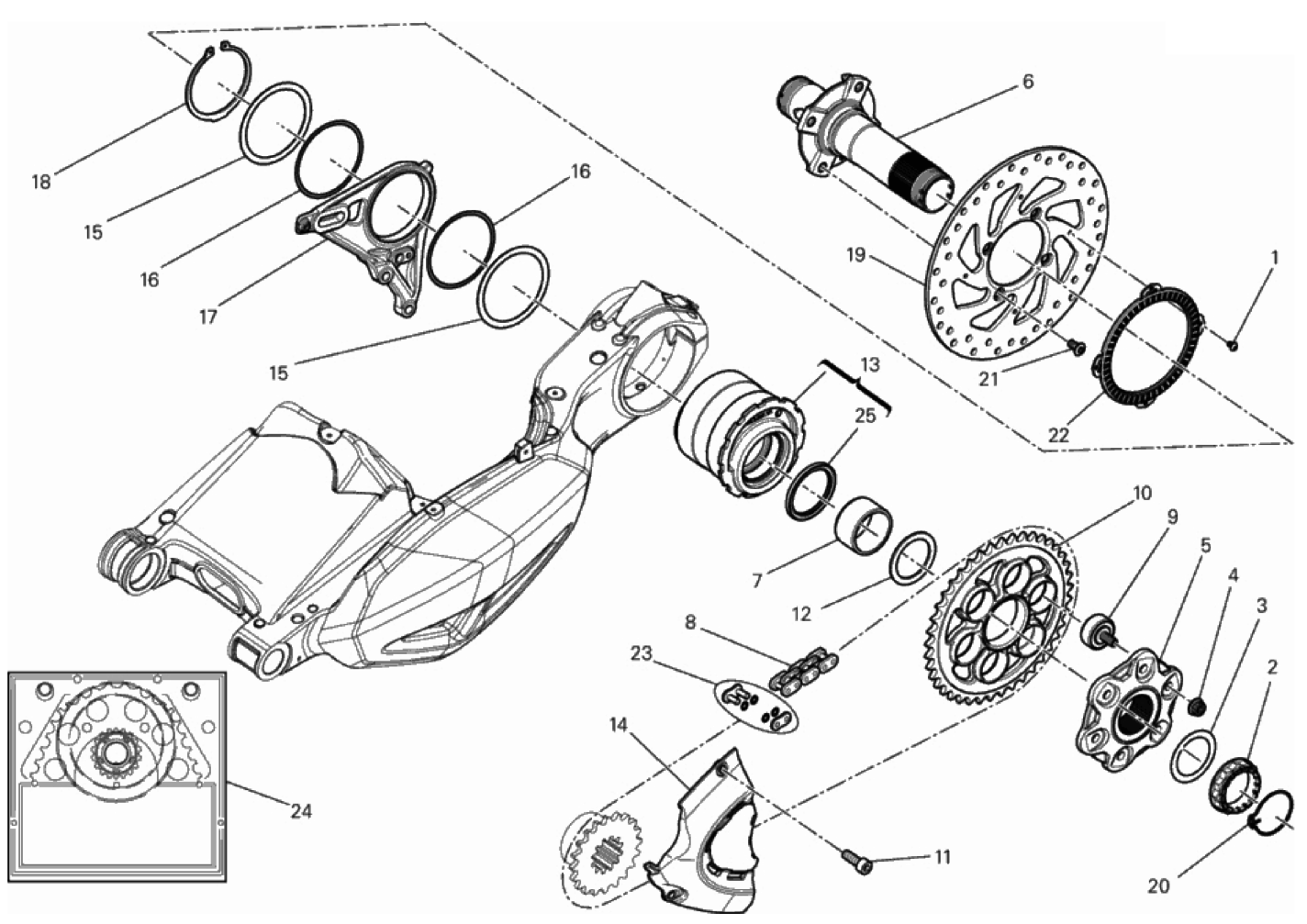 HUB, REAR WHEEL 