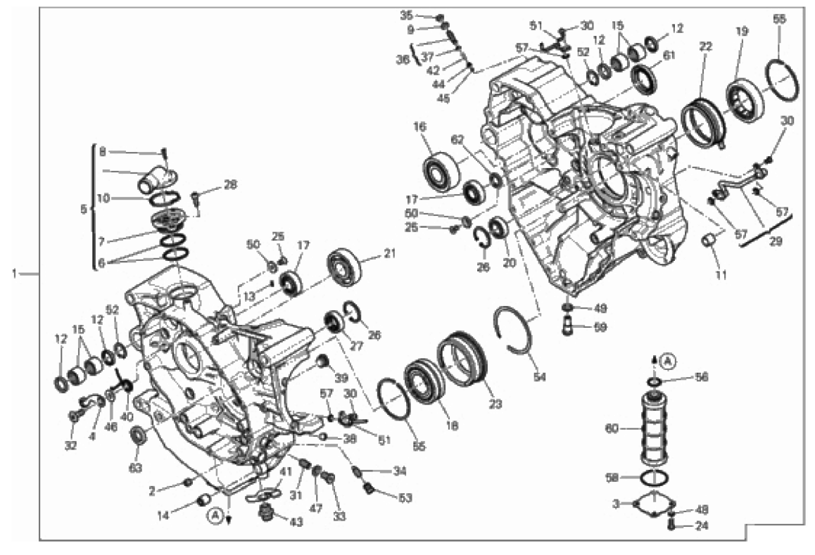 HALF-CRANKCASES PAIR