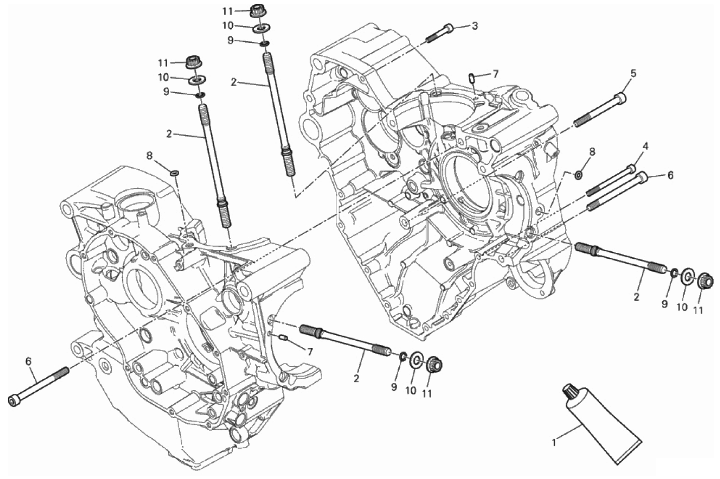 HALF-CRANKCASES PAIR