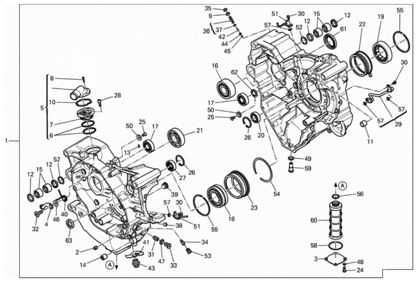 HALF-CRANKCASES PAIR