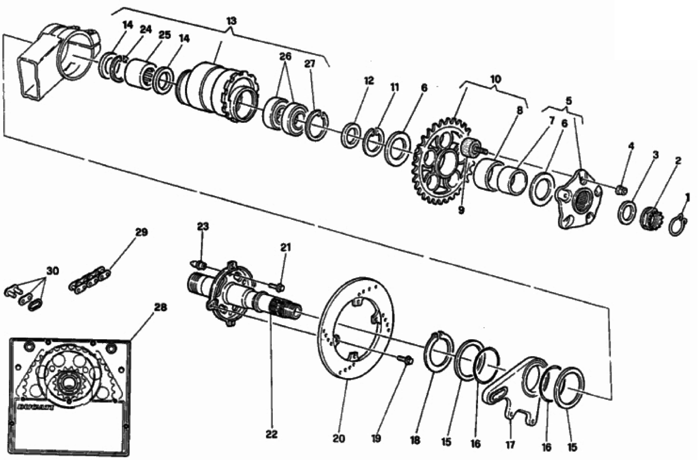 HUB, REAR WHEEL