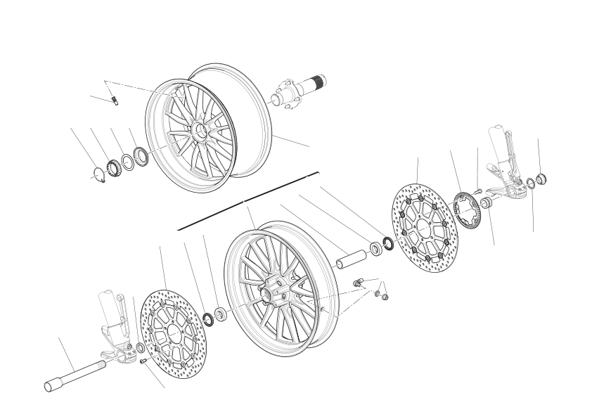 Front and rear wheels