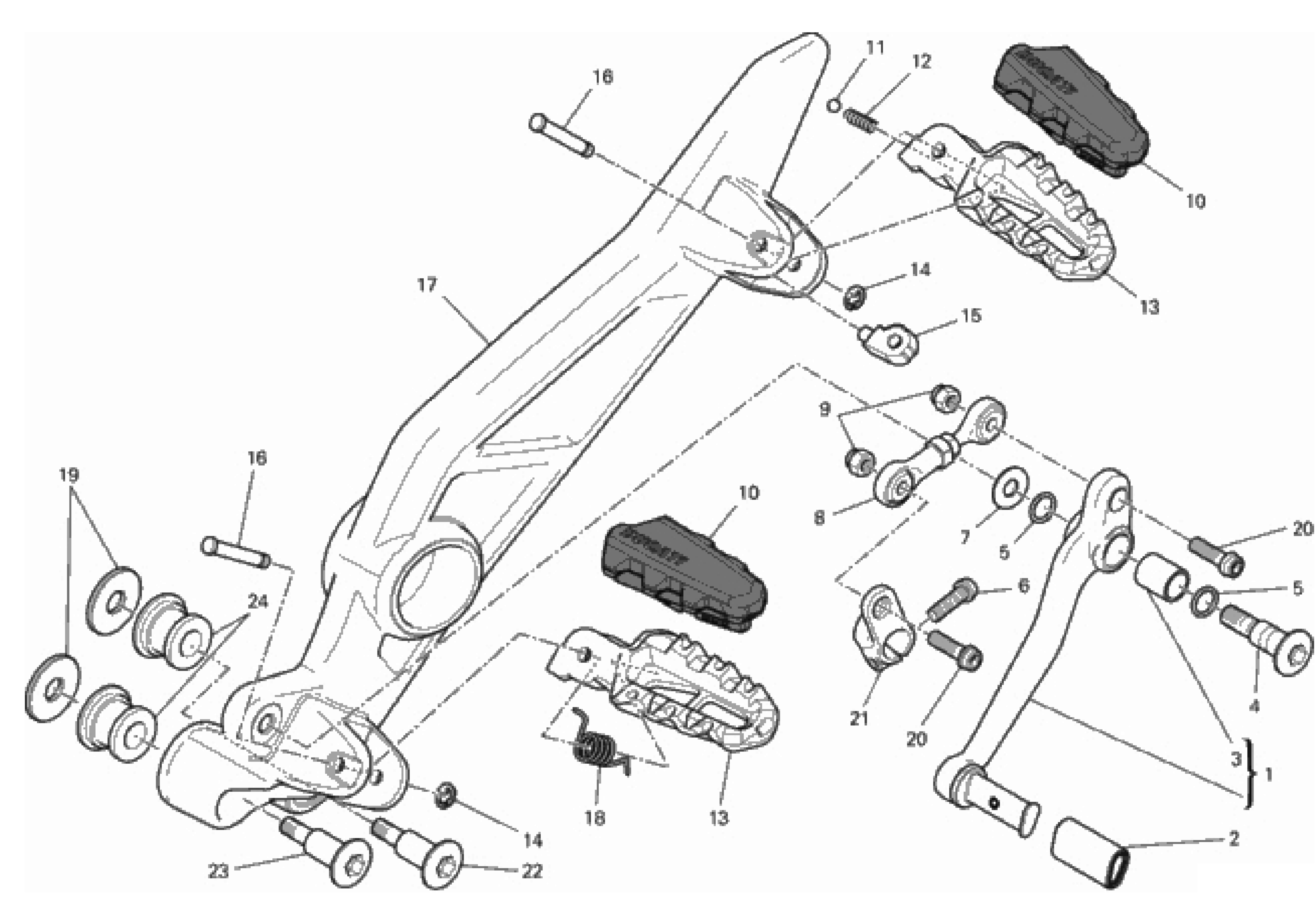 FOOTRESTS, LEFT