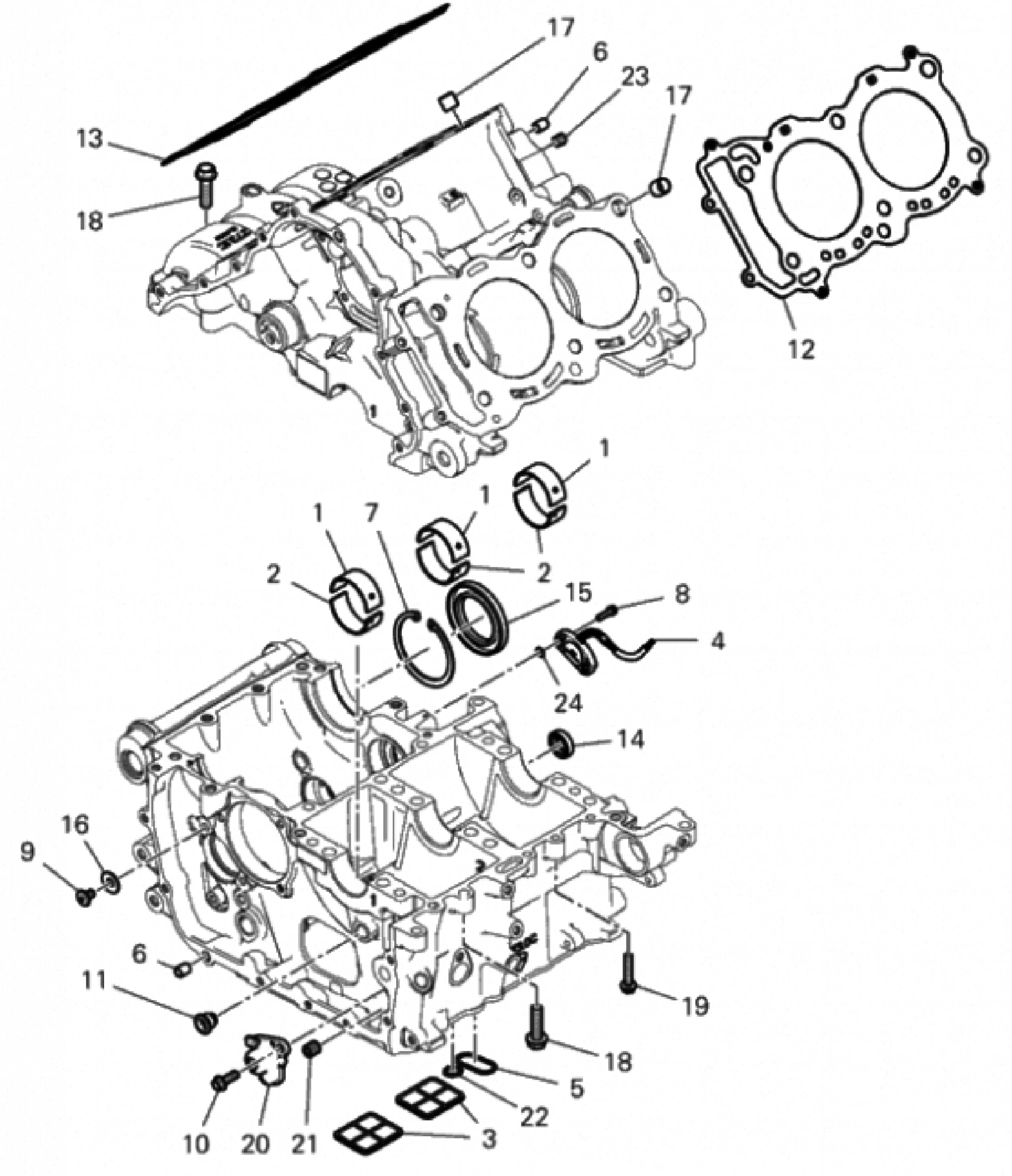HALF-CRANKCASES PAIR 