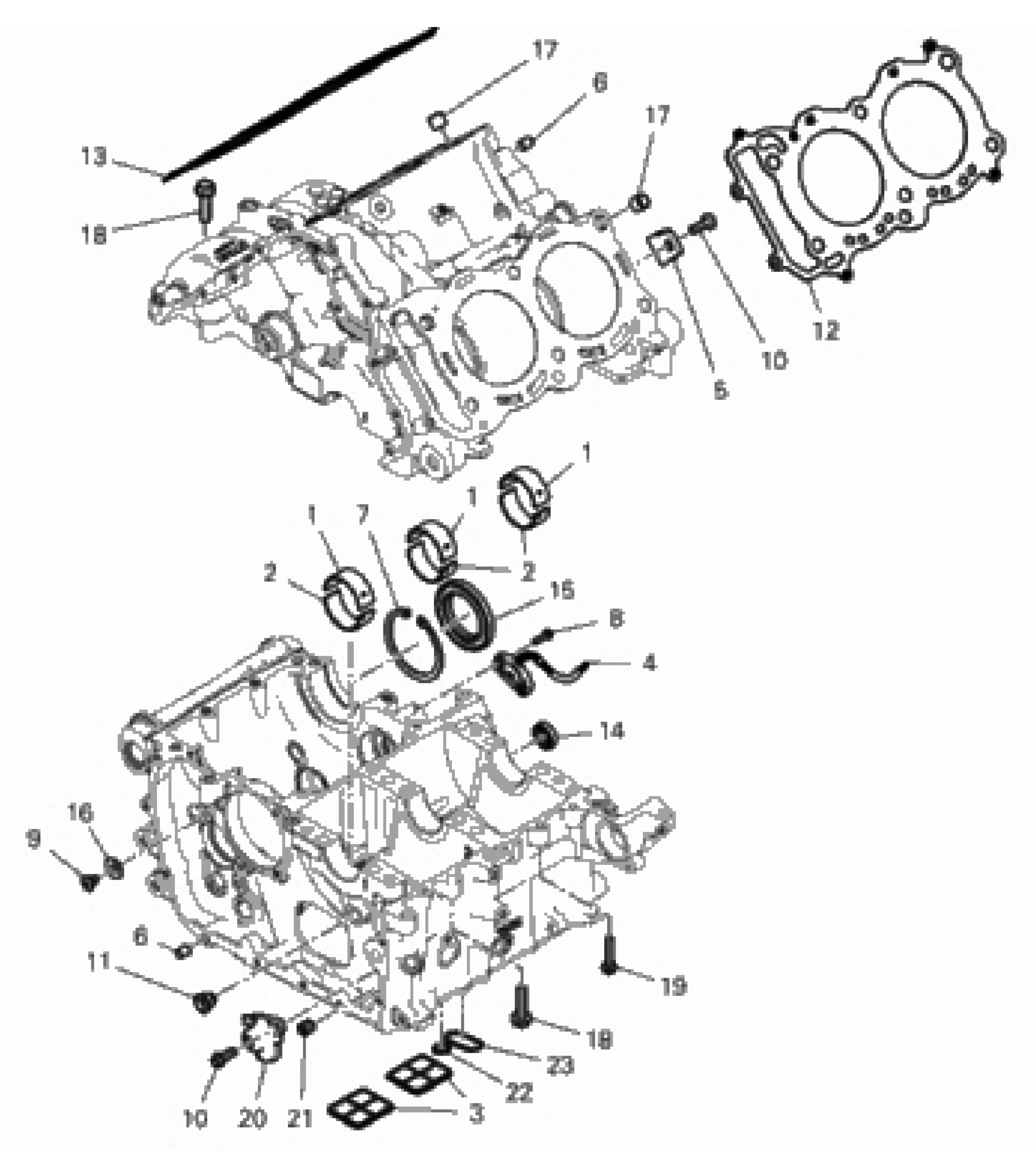 HALF-CRANKCASES PAIR