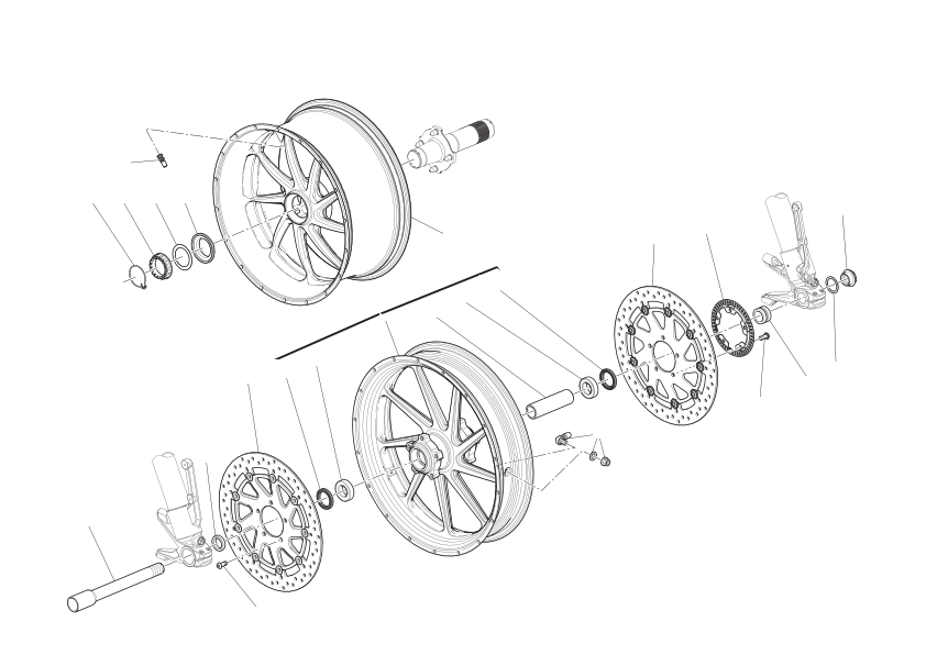 Front and rear wheels