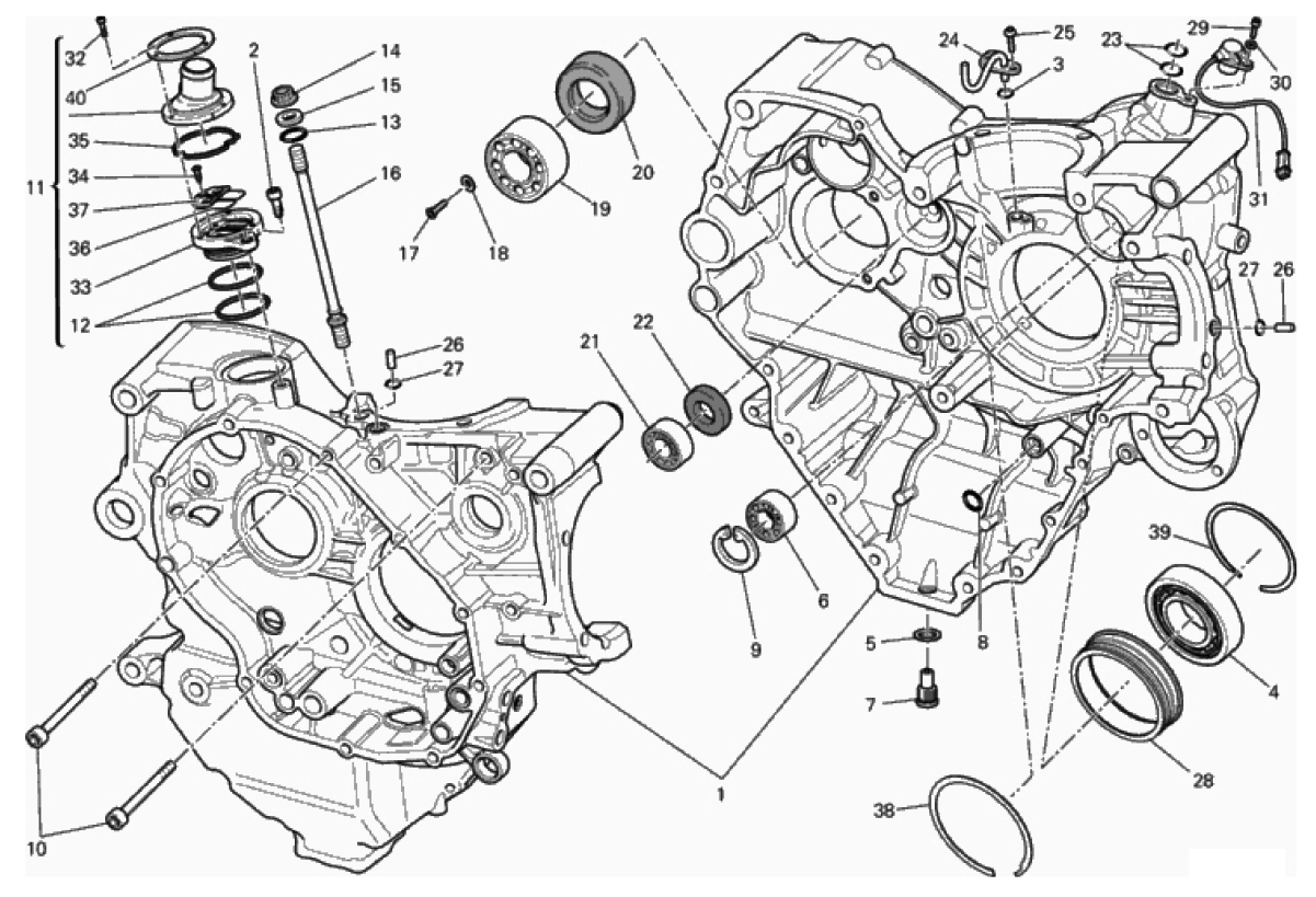 HALF-CRANKCASES PAIR 