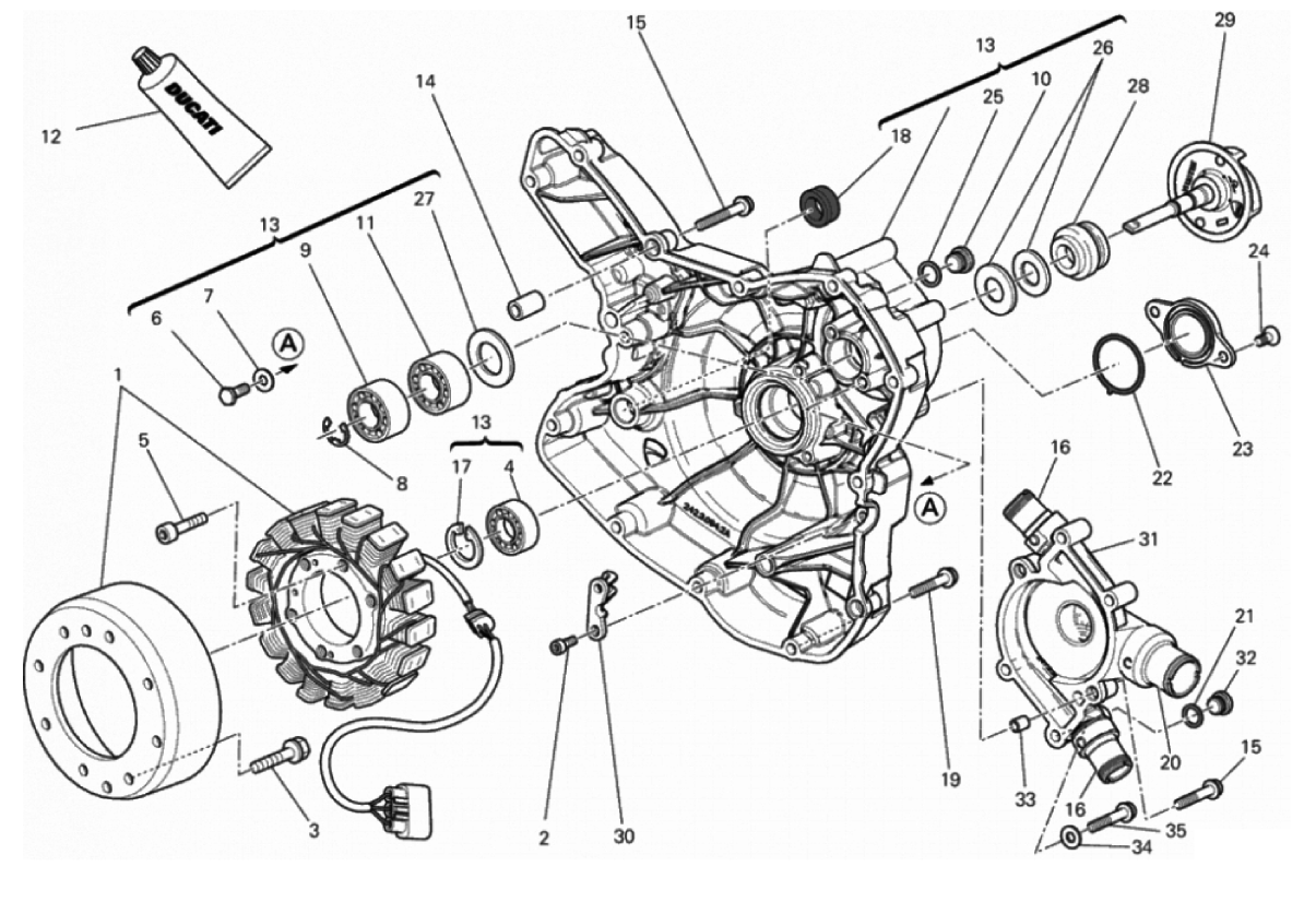 WATER PUMP-ALTR-SIDE CRNKCSE COVER 