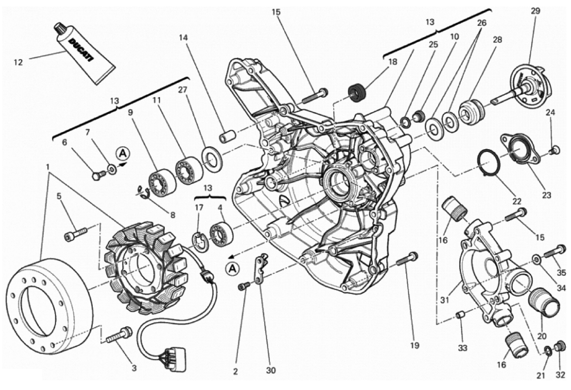 WATER PUMP-ALTR-SIDE CRNKCSE COVER 