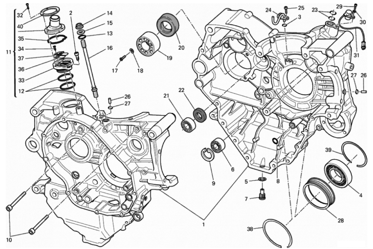 HALF-CRANKCASES PAIR 
