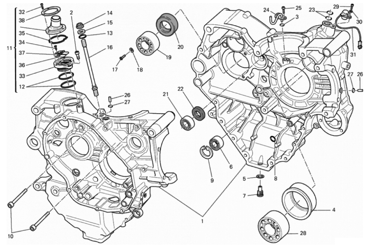 HALF-CRANKCASES PAIR 