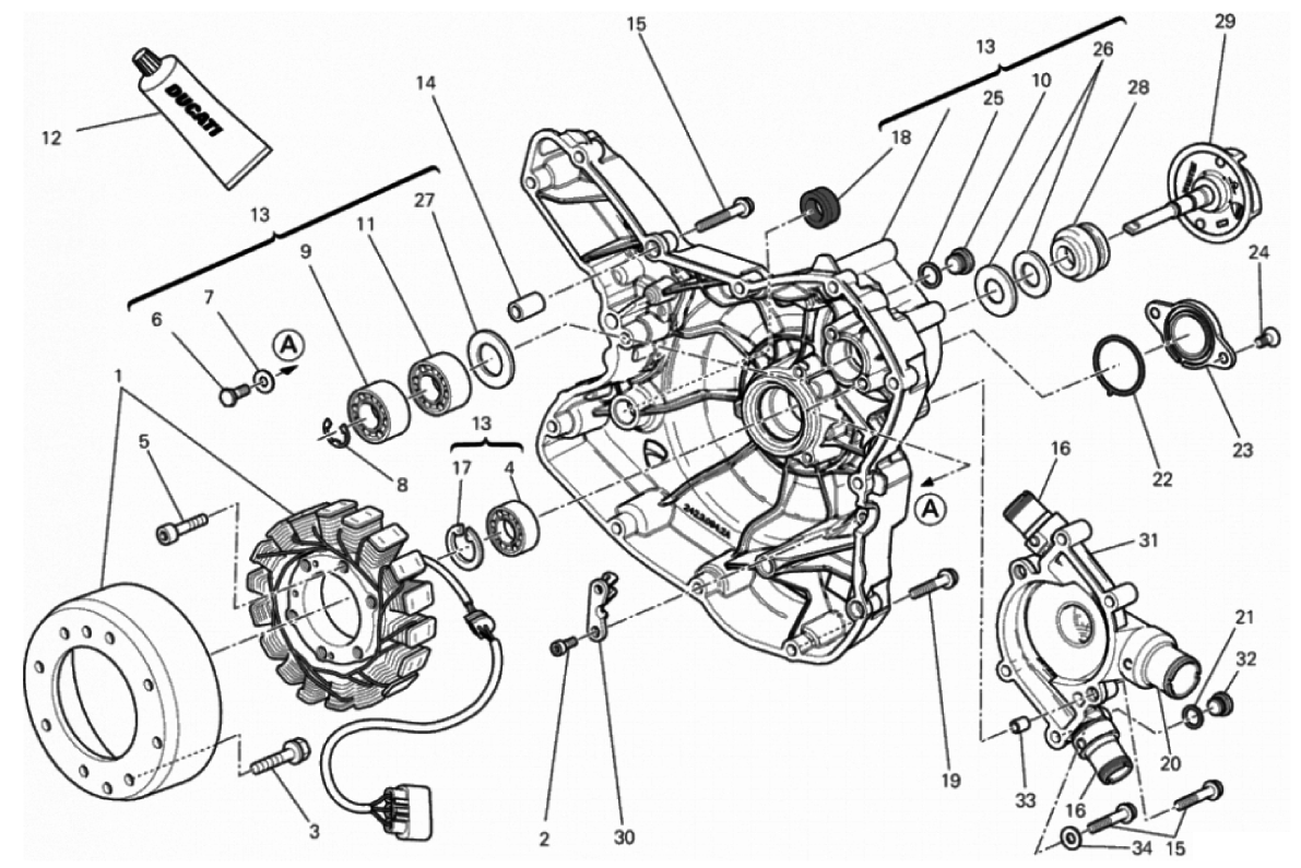 WATER PUMP-ALTR-SIDE CRNKCSE COVER 