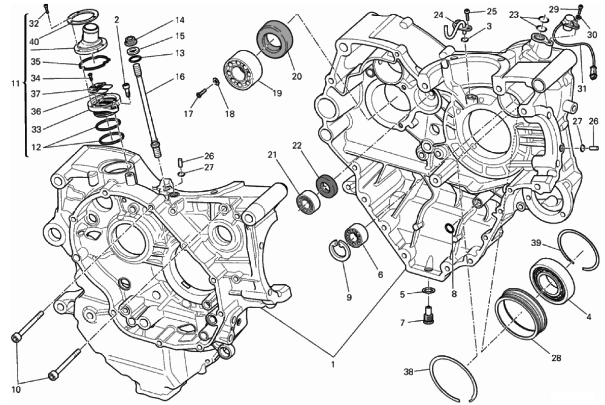 HALF-CRANKCASES PAIR 