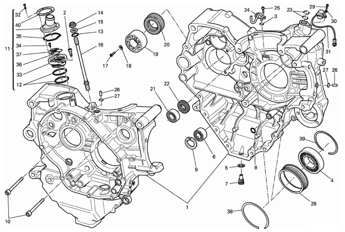 HALF-CRANKCASES PAIR 