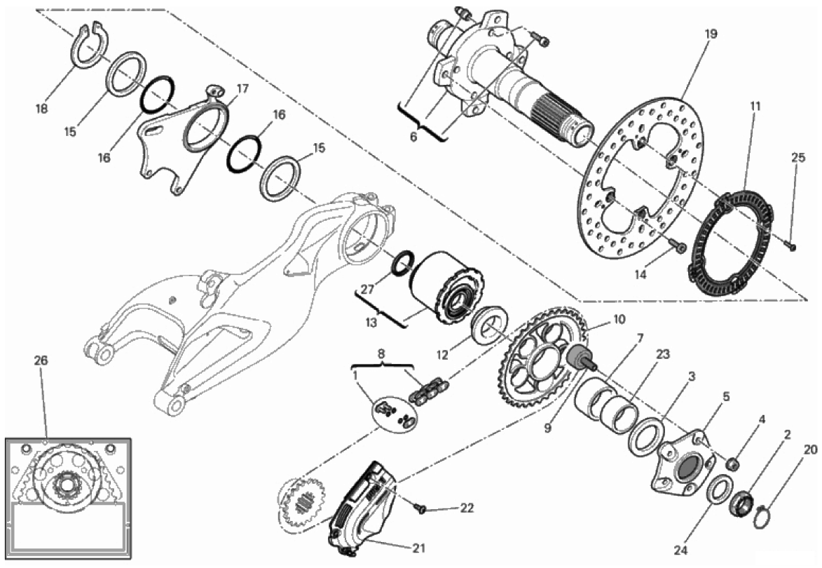 HUB, REAR WHEEL 