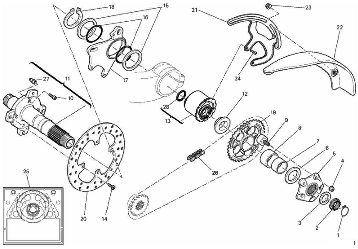 HUB, REAR WHEEL 