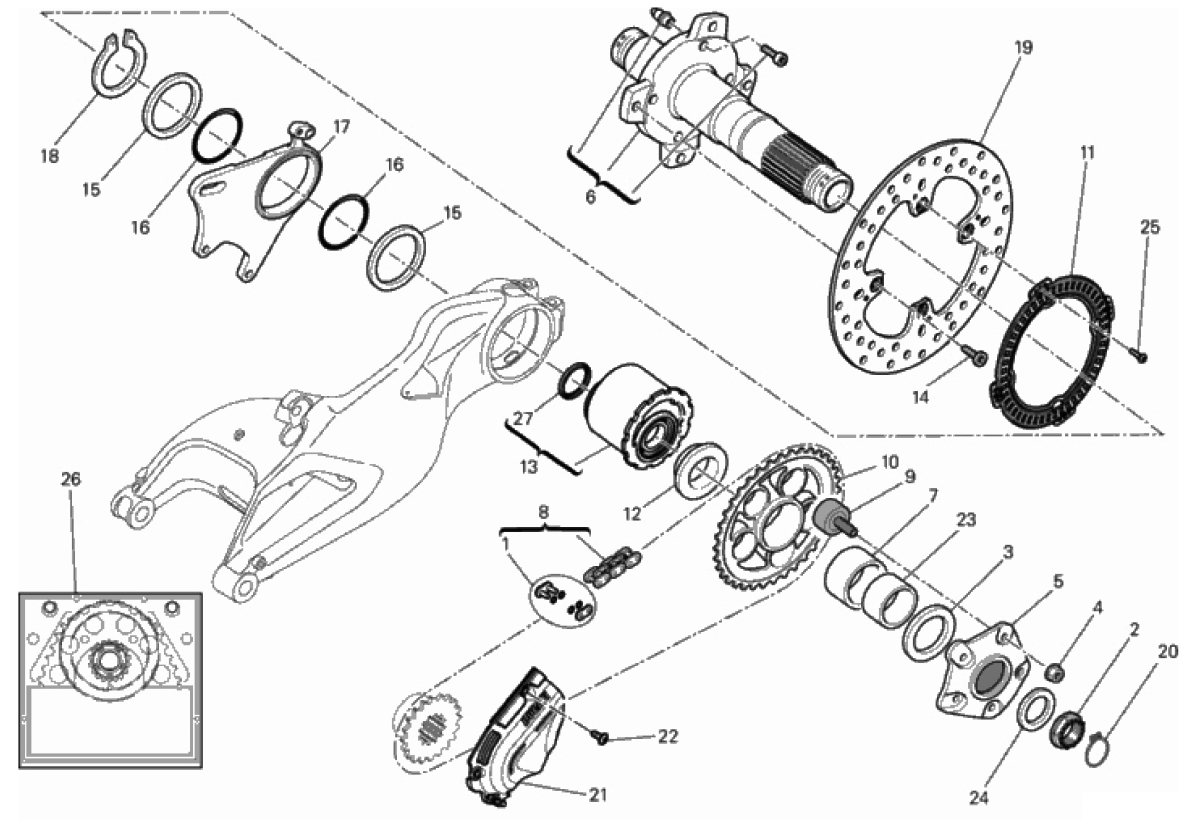 HUB, REAR WHEEL 