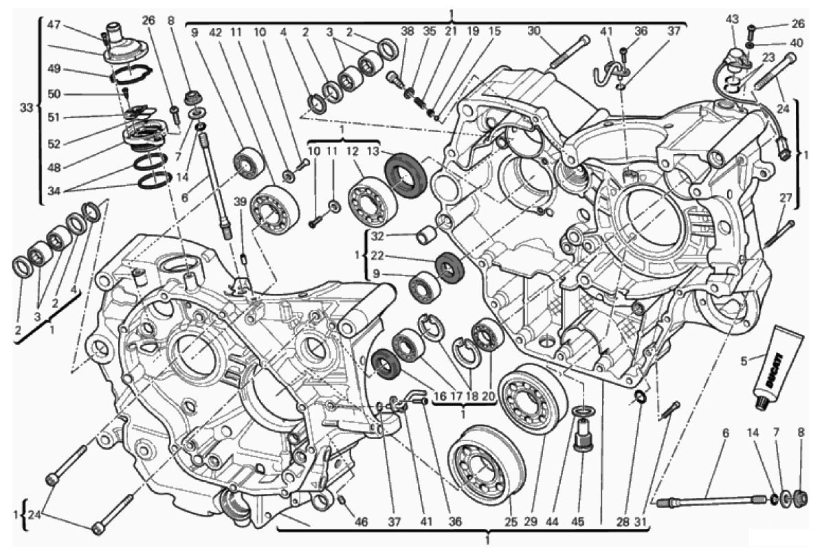 HALF-CRANKCASES PAIR 