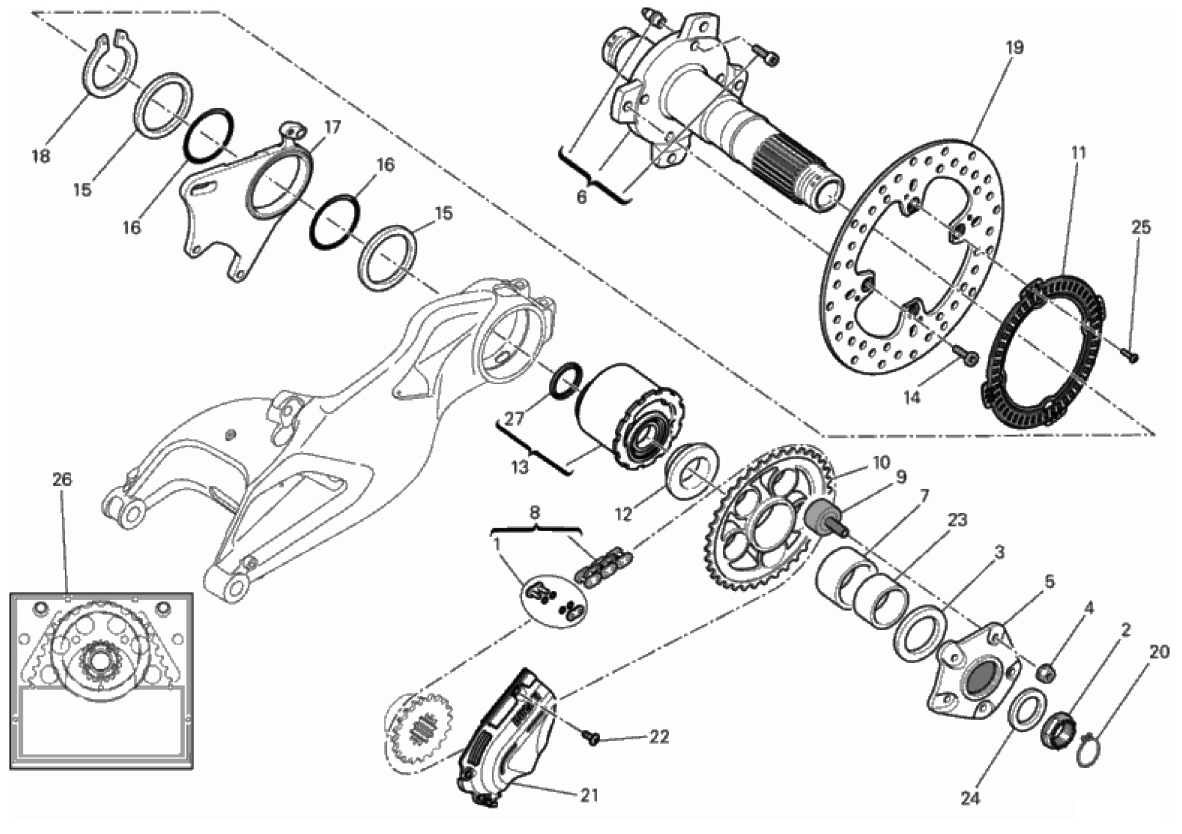 HUB, REAR WHEEL 