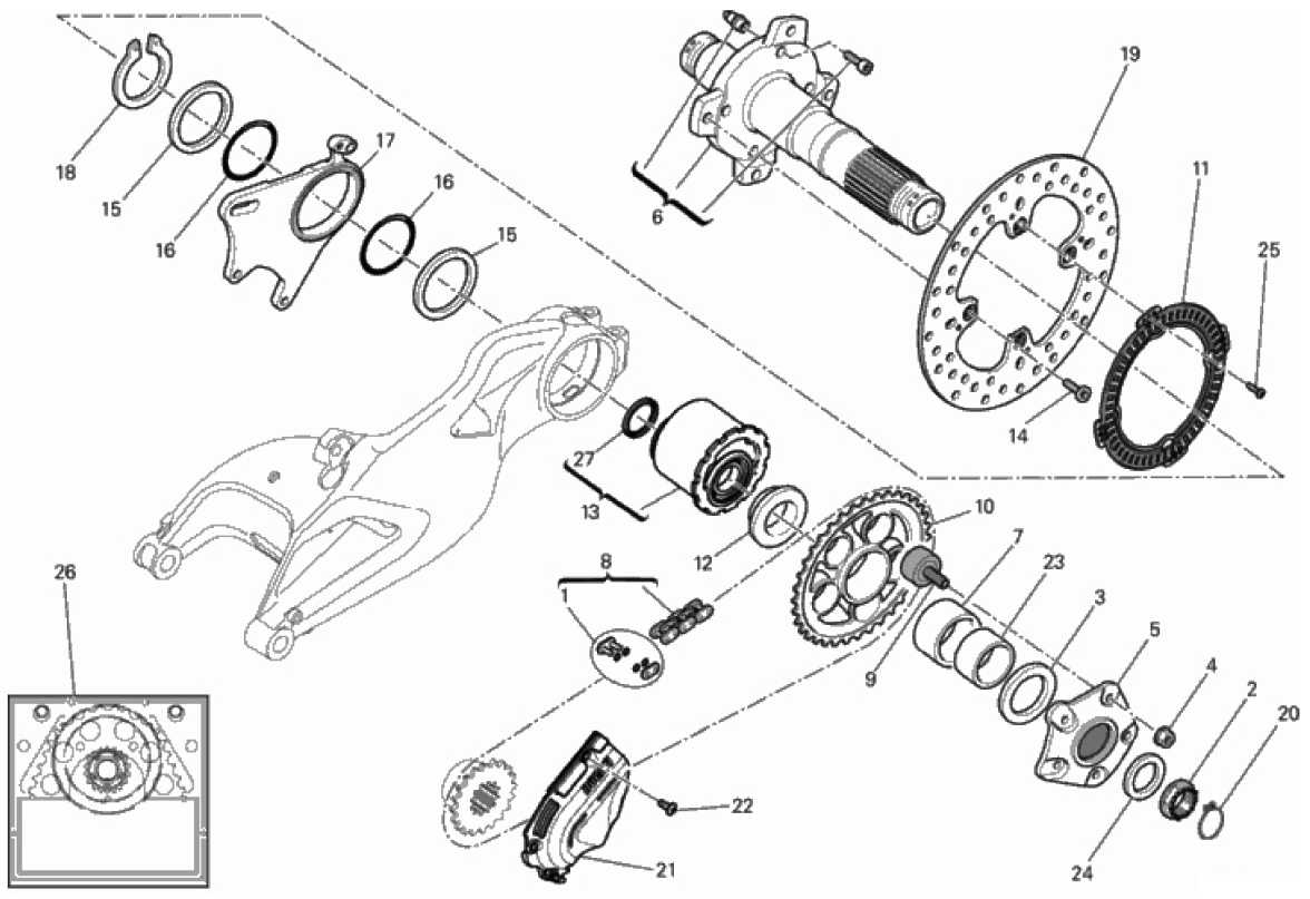 HUB, REAR WHEEL 