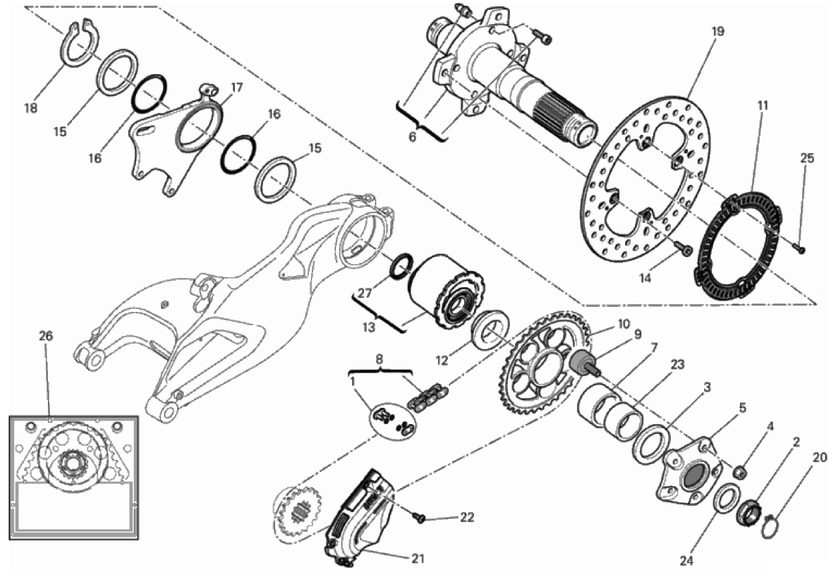 HUB, REAR WHEEL 