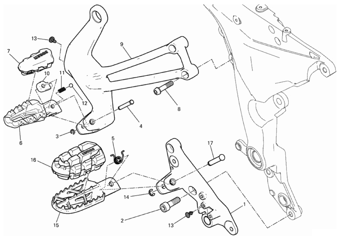 FOOTRESTS, RIGHT 