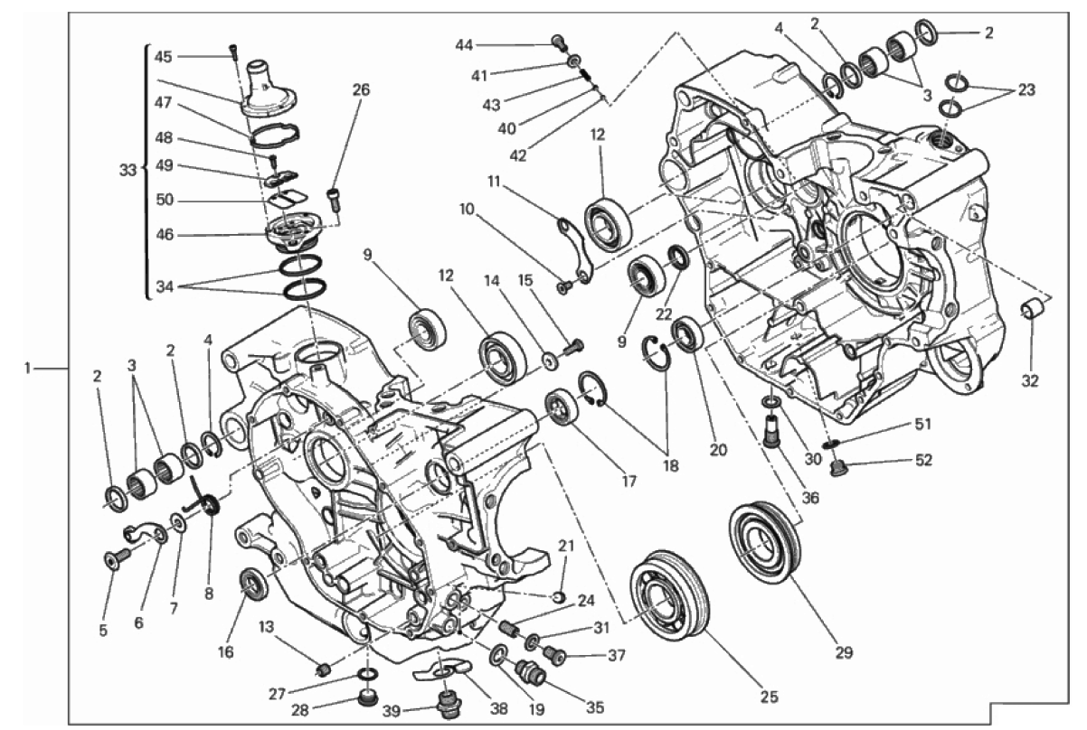 COMPLETE HALF-CRANKCASES PAIR 