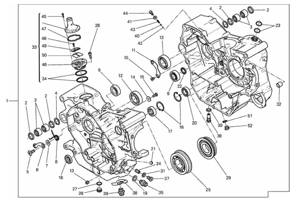 COMPLETE HALF-CRANKCASES PAIR 