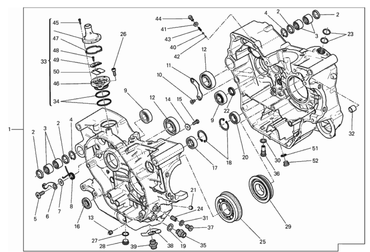 COMPLETE HALF-CRANKCASES PAIR