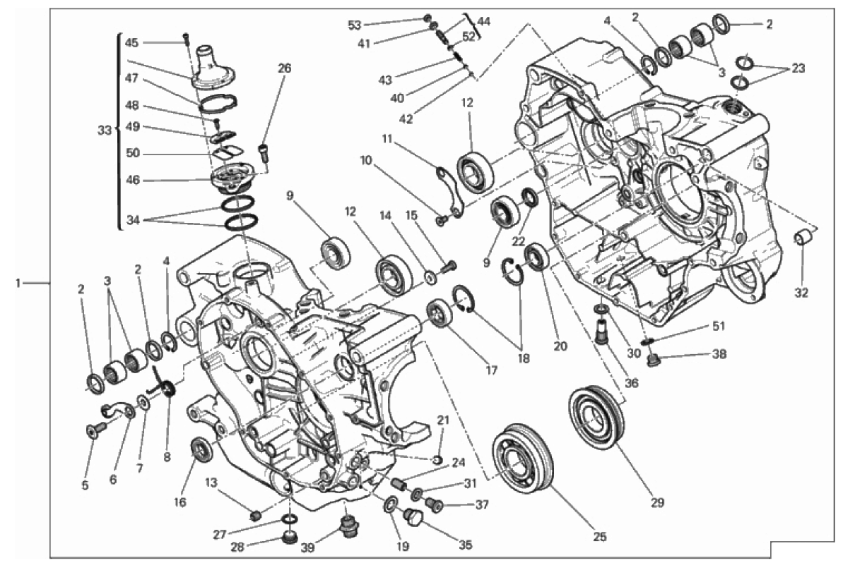 COMPLETE HALF-CRANKCASES PAIR 