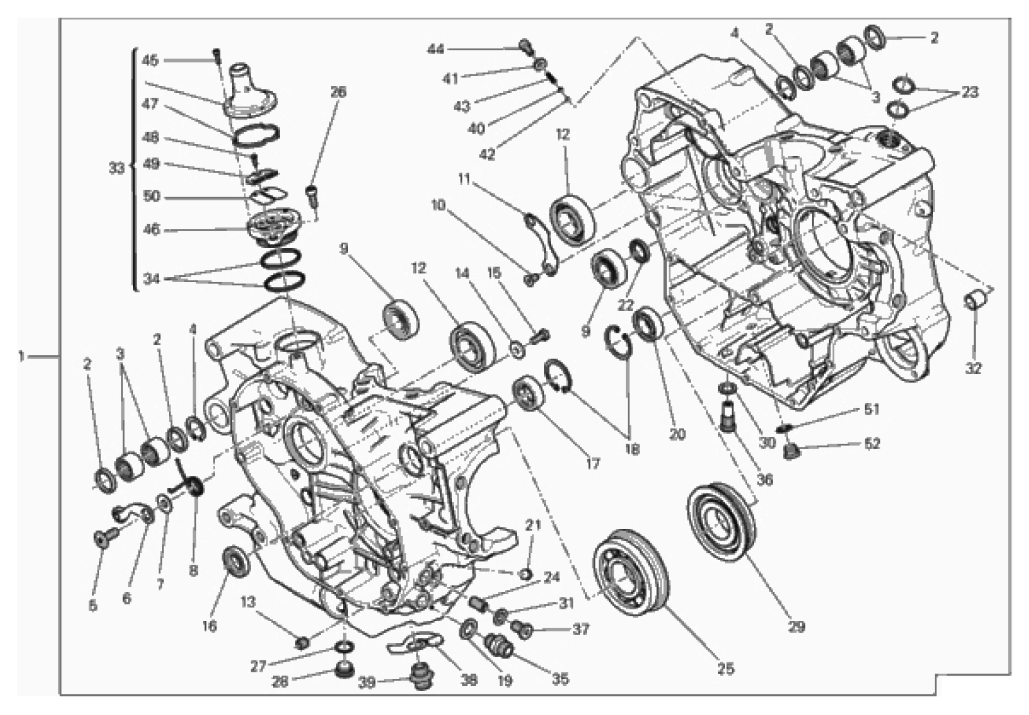 COMPLETE HALF-CRANKCASES PAIR 