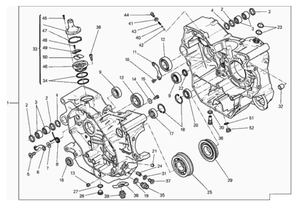 COMPLETE HALF-CRANKCASES PAIR 