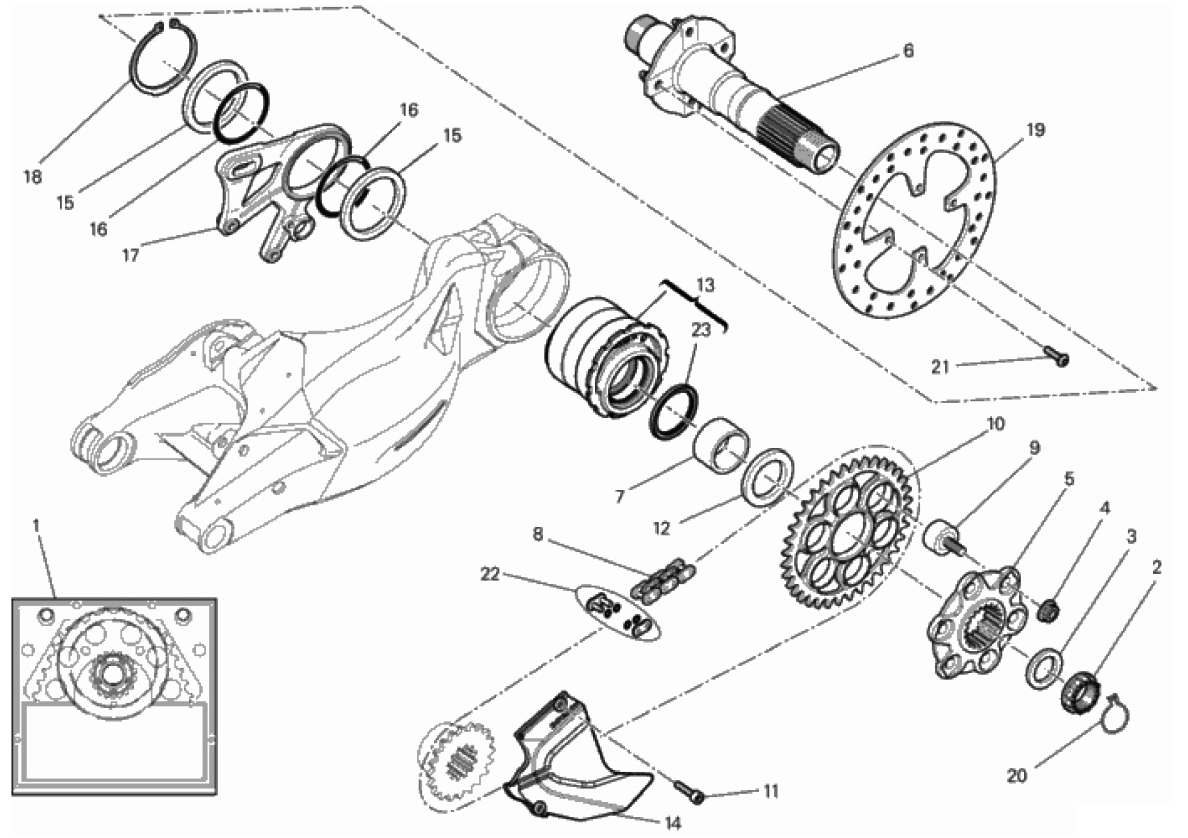 REAR WHEEL SPINDLE 