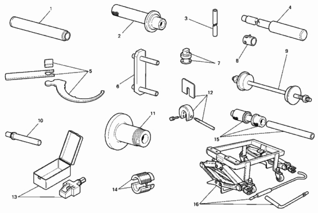 WORKSHOP SERVICE TOOLS, FRAME 