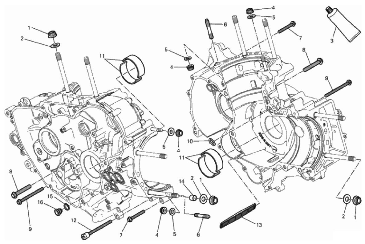 HALF-CRANKCASES PAIR 