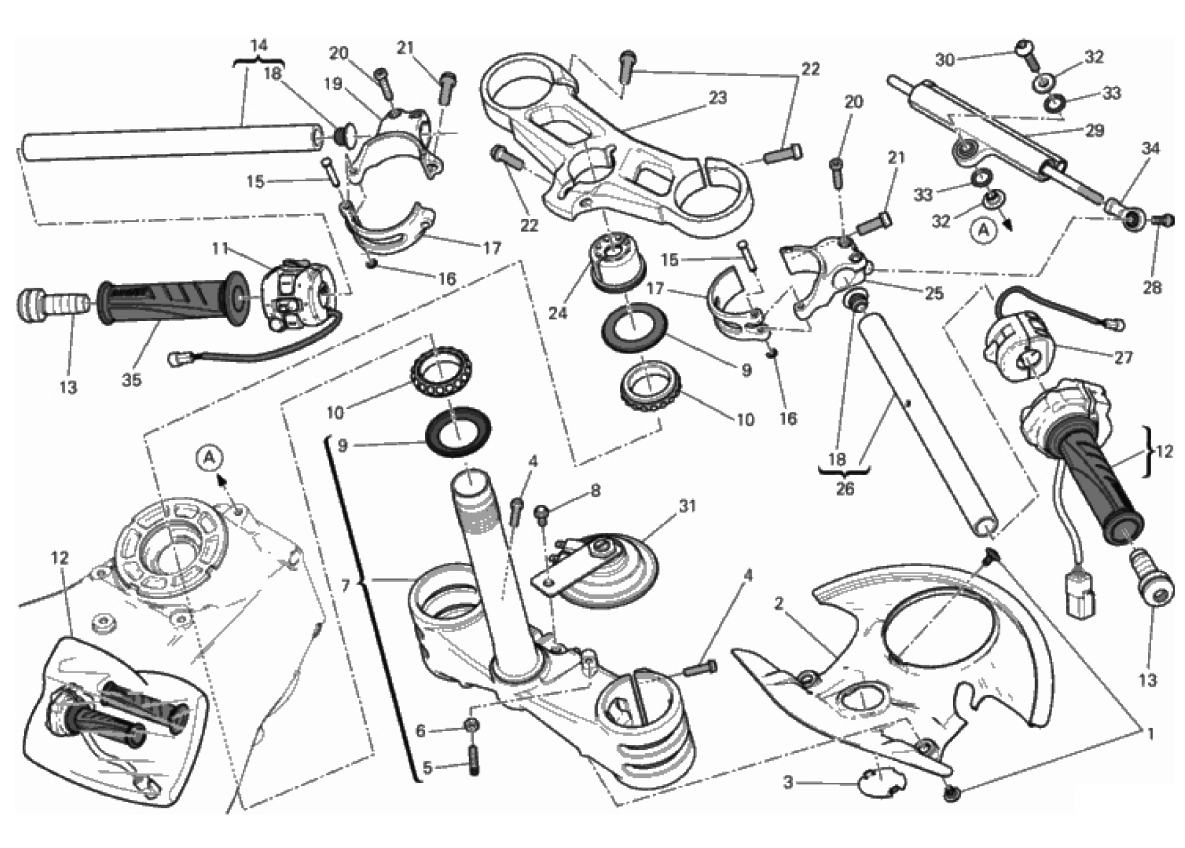 HALF-HANDLEBAR - STEERING DAMPER 